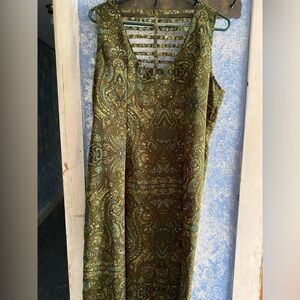 J.B.S. size 16 green sleeveless maxi dress